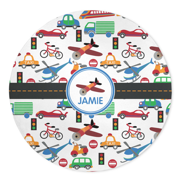 Custom Transportation 5' Round Indoor Area Rug (Personalized)