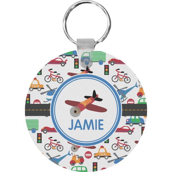 Transportation Round Keychain (Personalized)