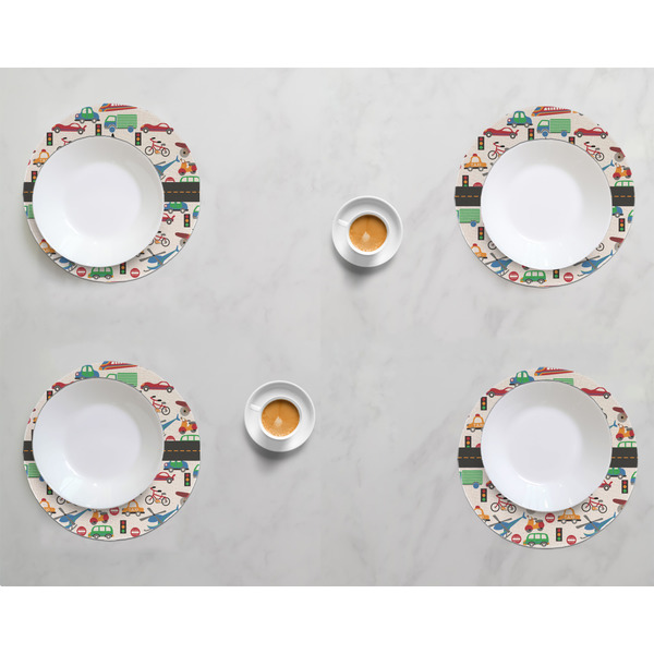 Transportation Round Linen Placemats - LIFESTYLE (set of 4)