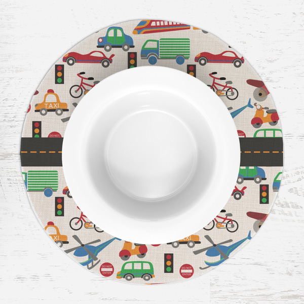 Transportation Round Linen Placemats - LIFESTYLE (single)