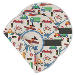 Transportation Round Linen Placemat - Double Sided - Set of 4 (Personalized)