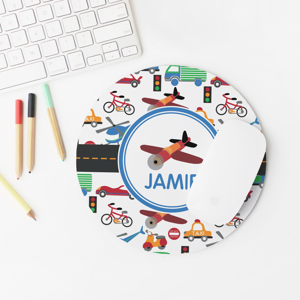 Transportation Round Mousepad - LIFESTYLE 2
