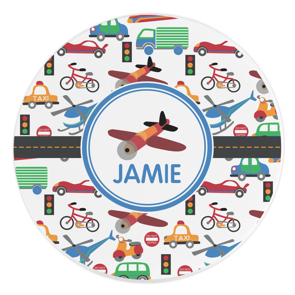 Custom Transportation Round Stone Trivet (Personalized)