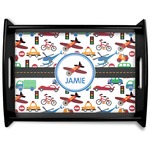Transportation Black Wooden Tray - Large (Personalized)