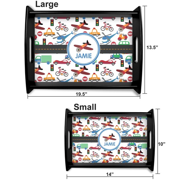 Transportation Serving Tray Black Sizes
