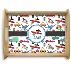 Transportation Natural Wooden Tray - Large (Personalized)