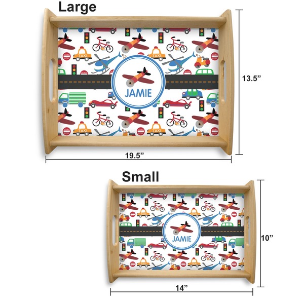 Transportation Serving Tray Wood Sizes