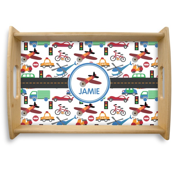 Custom Transportation Natural Wooden Tray - Small (Personalized)