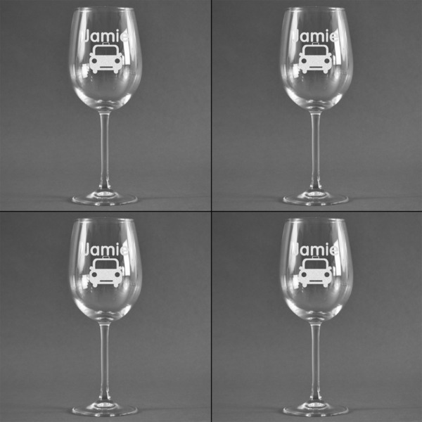 Transportation Set of Four Personalized Wineglasses (Approval)