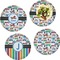Transportation Set of 4 Glass Lunch / Dinner Plate 10" (Personalized)