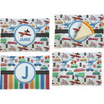 Transportation Set of 4 Glass Rectangular Appetizer / Dessert Plate (Personalized)