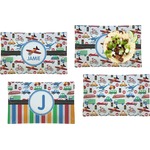 Transportation Set of 4 Glass Rectangular Lunch / Dinner Plate (Personalized)