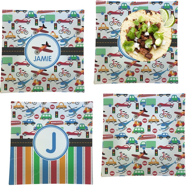 Transportation Set of Square Dinner Plates