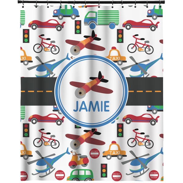 Custom Transportation Extra Long Shower Curtain - 70"x84" (Personalized)