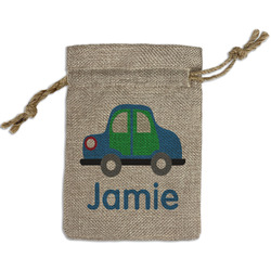 Transportation Small Burlap Gift Bag - Front (Personalized)