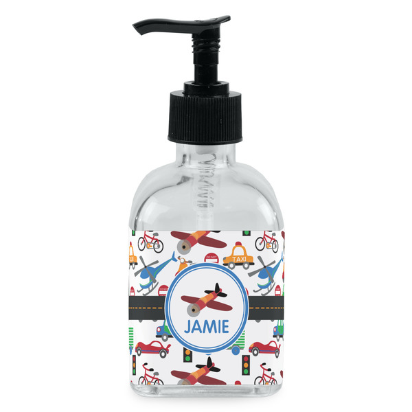 Custom Transportation Glass Soap & Lotion Bottle - Single Bottle (Personalized)