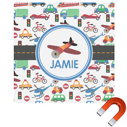 Transportation Square Car Magnet - 10" (Personalized)