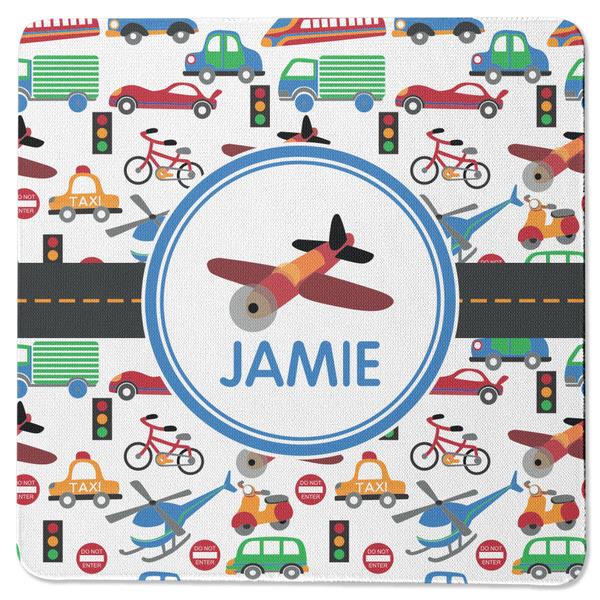 Custom Transportation Square Rubber Backed Coaster (Personalized)