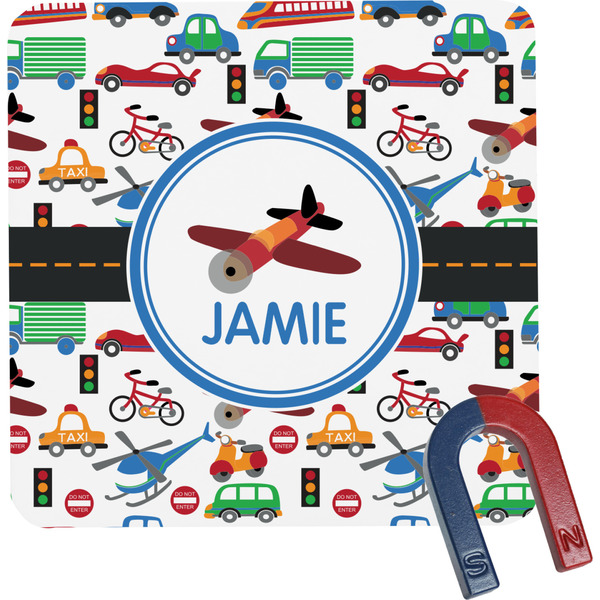 Custom Transportation Square Fridge Magnet (Personalized)