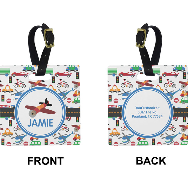 Transportation Square Luggage Tag (Front + Back)