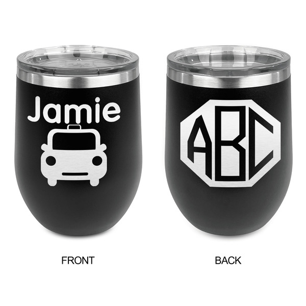 Transportation Stainless Wine Tumblers - Black - Double Sided - Approval