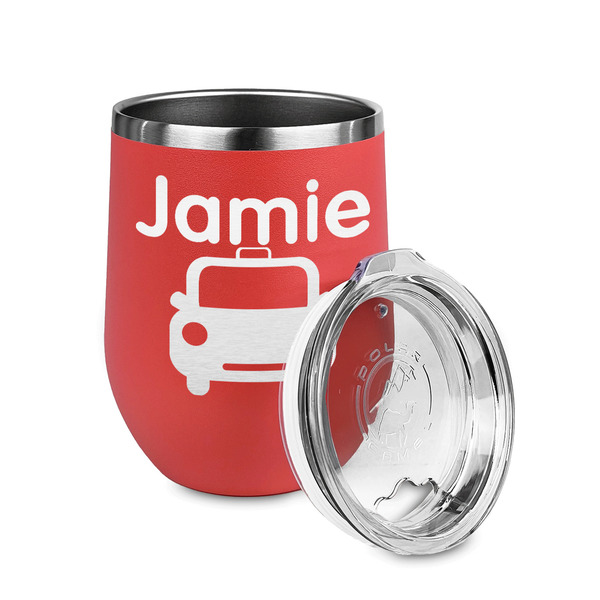 Transportation Stainless Wine Tumblers - Coral - Double Sided - Alt View