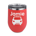 Transportation Stemless Stainless Steel Wine Tumbler - Coral - Single Sided (Personalized)