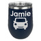 Transportation Stemless Stainless Steel Wine Tumbler - Navy - Single Sided (Personalized)