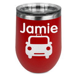 Transportation Stemless Stainless Steel Wine Tumbler - Red - Double Sided (Personalized)