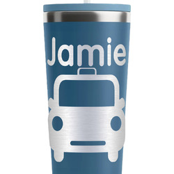 Transportation RTIC Everyday Tumbler with Straw - 28oz - Steel Blue - Double-Sided (Personalized)