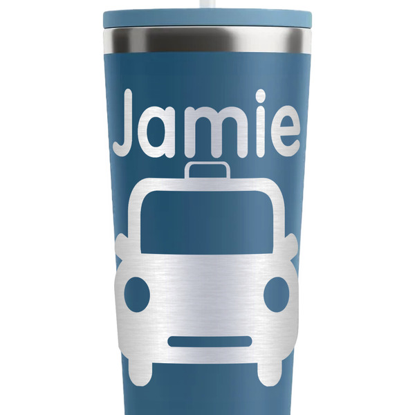 Transportation Steel Blue RTIC Everyday Tumbler - 28 oz. - Close Up