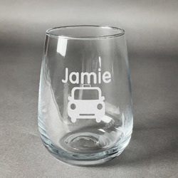 Transportation Stemless Wine Glass - Engraved (Personalized)