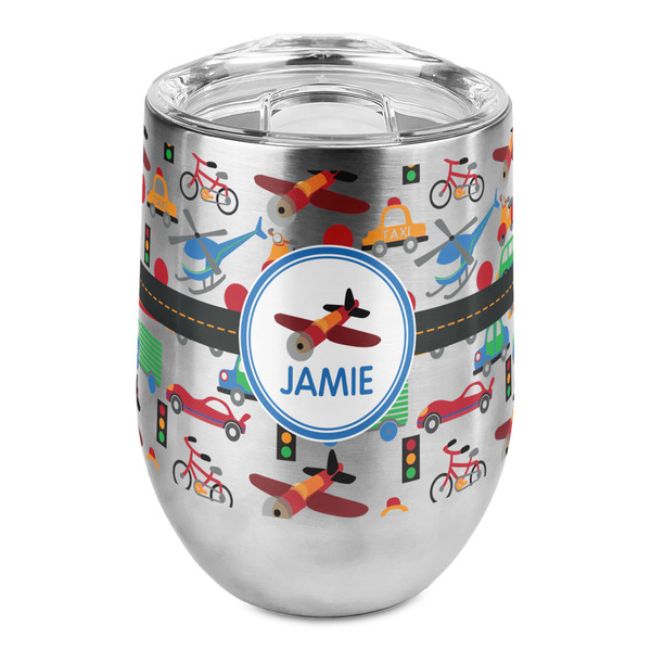 Custom Transportation Stemless Wine Tumbler - Full Print (Personalized)