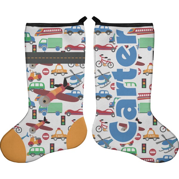 Custom Transportation Holiday Stocking - Double-Sided - Neoprene (Personalized)