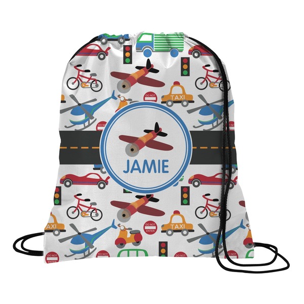 Custom Transportation Drawstring Backpack - Medium (Personalized)