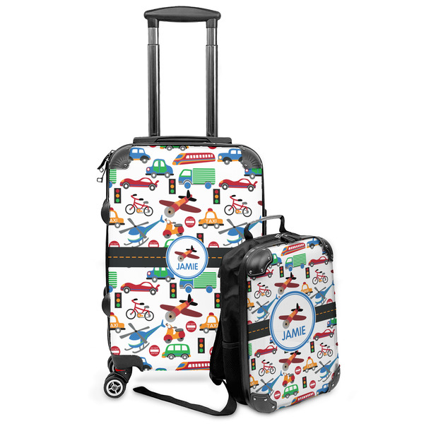 Custom Transportation Kids 2-Piece Luggage Set - Suitcase & Backpack (Personalized)