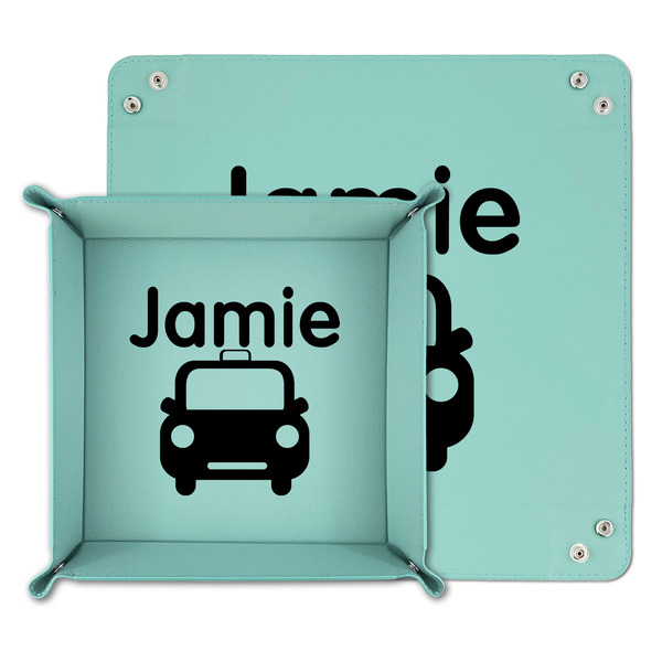 Transportation Teal Faux Leather Valet Trays - PARENT MAIN