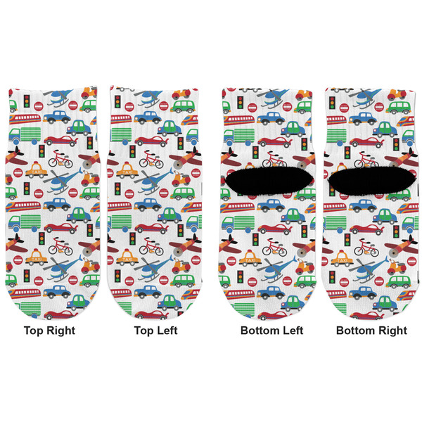 Transportation Toddler Ankle Socks - Double Pair - Front and Back - Apvl