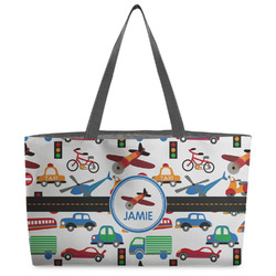 Transportation Beach Totes Bag - w/ Black Handles (Personalized)