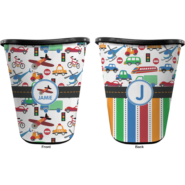 Transportation Trash Can Black - Front and Back - Apvl