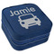 Transportation Travel Jewelry Boxes - Leather - Navy Blue - Angled View