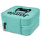 Transportation Travel Jewelry Boxes - Leather - Teal - View from Rear