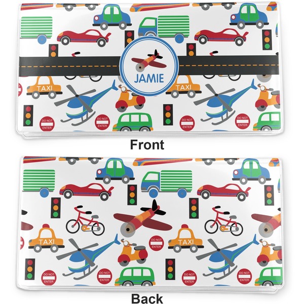 Transportation Vinyl Check Book Cover - Front and Back