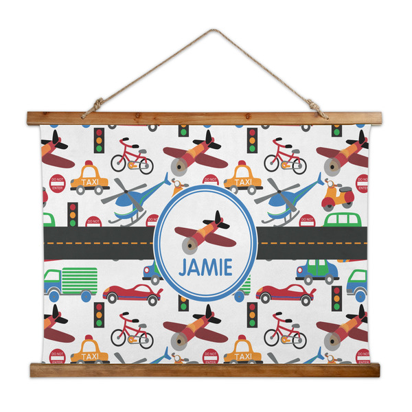 Custom Transportation Wall Hanging Tapestry - Wide (Personalized)