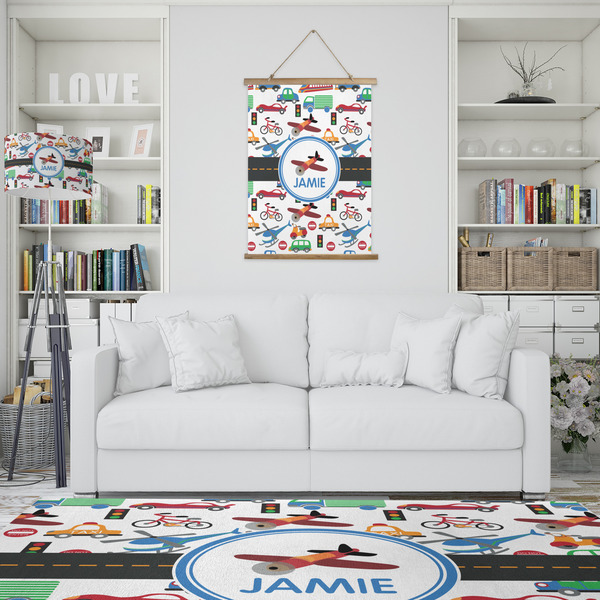 Transportation Wall Hanging Tapestry - Portrait - IN CONTEXT