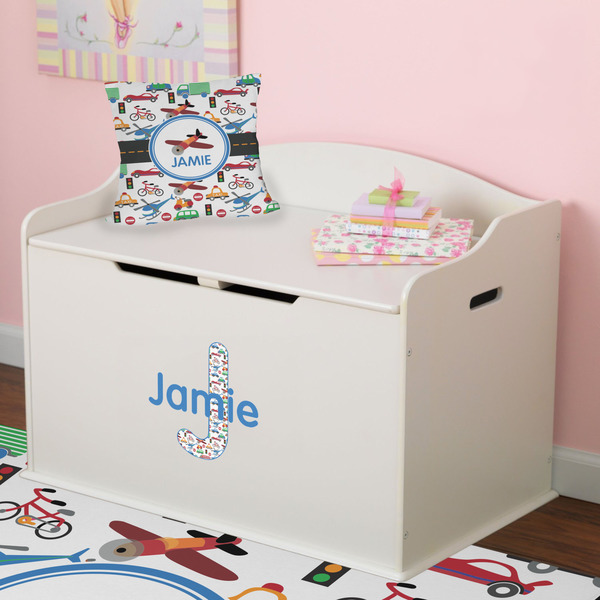 Transportation Wall Name & Initial Small on Toy Chest