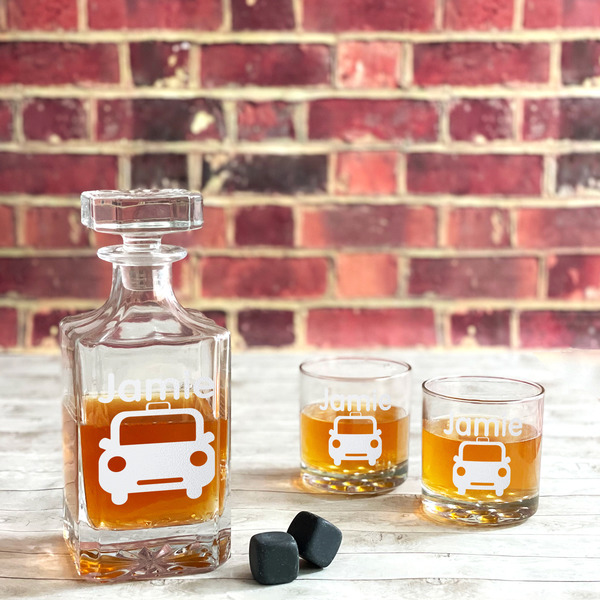 Transportation Whiskey Decanters - 26oz Square - LIFESTYLE