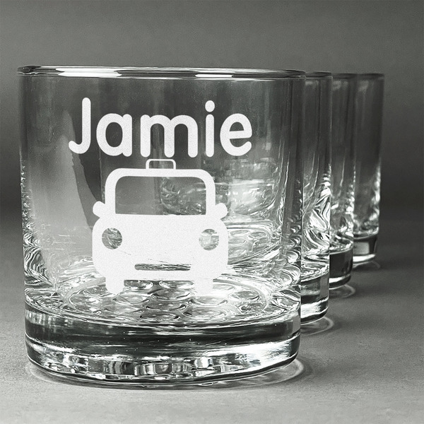 Custom Transportation Whiskey Glasses (Set of 4) (Personalized)