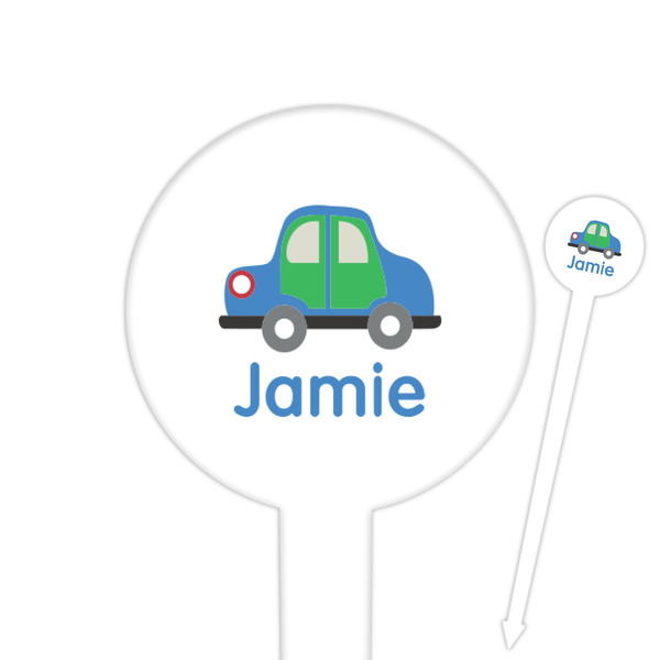Custom Transportation Round Plastic Food Picks (Personalized)