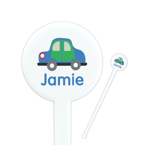 Custom Transportation Round Plastic Stir Sticks (Personalized)
